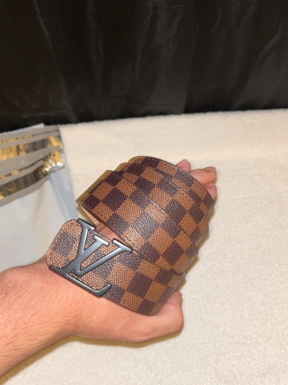 Louis Vuitton Brown and Black monogram belt